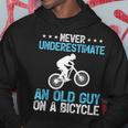 Never Underestimate An Old Guy On A Bicycle Cycling Biker Hoodie Funny Gifts