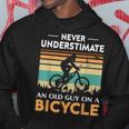 Never Underestimate An Old Guy On A Bicycle Cycling Vintage Hoodie Funny Gifts