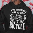 Never Underestimate An Old Guy On A Bicycle Grandpa Hoodie Unique Gifts