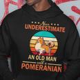 Never Underestimate An Old Man With A Pomeranian Dogs Father Hoodie Personalized Gifts
