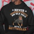 Never Underestimate An Old Man With A Rottweiler Dog Dad Hoodie Personalized Gifts