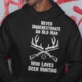 Never Underestimate An Old Man Whitetail Deer Hunting Animal Hoodie Funny Gifts