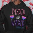 Vaxxed And Waxed Summer 2021 Bisexual Pride Stuff Cute Hoodie Unique Gifts