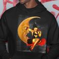 Vintage Pin Up Girl Witch On Moon Halloween Moon Funny Gifts Hoodie Unique Gifts