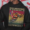 Vintage Never Underestimate An Old Man With A Snowmobile Hoodie Funny Gifts