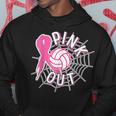 Volleyball Pink Out Pink Ribbon Breast Cancer Awareness Hoodie Funny Gifts