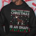 All I Want For Christmas Is An Okapi Ugly Xmas Sweater Hoodie Unique Gifts