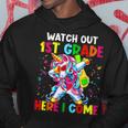 Watch Out 1St Grade Here I Come Unicorn Back To School Girls Hoodie Unique Gifts