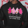 On Wednesday We Were Pink Ghost Breast Cancer Halloween Hoodie Personalized Gifts