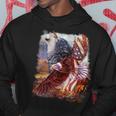 Wolf With Bald Eagle American Flag Hoodie Unique Gifts