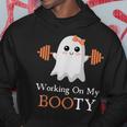 Working On My Booty Boo-Ty Halloween Gym Ghost Pun Hoodie Funny Gifts