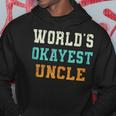 Worlds Okayest Uncle Funny Joke Distressed Hoodie Unique Gifts
