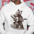 Bear Playing Guitar Players Music Gift Dad Rock N Roll Hoodie Unique Gifts