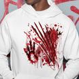 Blood Splatter Bloody Handprint Red Hand Zombie Outbreak Hoodie Unique Gifts