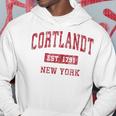 Cortlandt New York Ny Vintage Sports Red Hoodie Unique Gifts