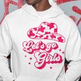 Cowboy Hat Boots Lets Go Girls Cowgirls Pink Groovy Hoodie Unique Gifts
