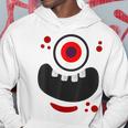Cute Monster Face Scary Eyeball & Mouth Funny Red Monster Hoodie Unique Gifts