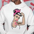 Fighter Rosie The Riveter Breast Cancer Awareness Hoodie Unique Gifts