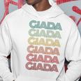 First Name Giada Italian Girl Retro Name Tag Groovy Party Hoodie Unique Gifts