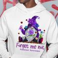 Forget Purple Gnome Me Not Purple Alzheimer's Awareness Hoodie Funny Gifts