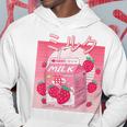 Funny Retro 90S Pink Strawberry Milk Japanese Kawaii 90S Vintage Designs Funny Gifts Hoodie Unique Gifts