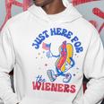 Im Just Here For The Wieners Funny Fourth Of July Hot Dog Hoodie Unique Gifts