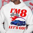 Kids 8 Year Old 8Th Racing Racecar Birthday Party Boys Girls Hoodie Unique Gifts