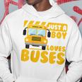 Kids School Bus Boys Funny Just A Boy Who Loves Buses Hoodie Funny Gifts