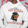 Never Underestimate An Old Woman With A Rottweiler Hoodie Funny Gifts