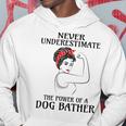 Never Underestimate Dog Bather Hoodie Unique Gifts