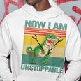 Now I Am Unstoppable T-Rex Funny Dinosaur Retro Vintage Gift Hoodie Unique Gifts