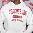 Ogdensburg New York Ny Vintage Sports Red Hoodie Unique Gifts