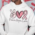 Peace Hope Cure Breast Cancer Awareness Family Support Pink Hoodie Unique Gifts