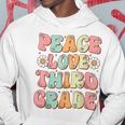 Peace Love 3Rd Grade Cute Groovy First Day Of Third Grade 3Rd Grade Funny Gifts Hoodie Unique Gifts