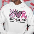 Peace Love Cure Pink Ribbon Heart Breast Cancer Awareness Hoodie Unique Gifts