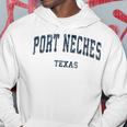 Port Neches Texas Tx Vintage Varsity Sports Navy Hoodie Unique Gifts