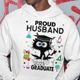 Proud Husband Of A Class Of 2023 Graduate Funny Black Cat Hoodie Unique Gifts