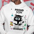 Proud Son Of A Class Of 2023 Graduate Cool Funny Black Cat Hoodie Unique Gifts
