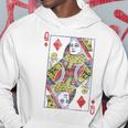 Queen Of Diamonds Card Costume Poker Distressed Hoodie Unique Gifts