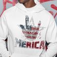 Vintage Merica Rock Sign 4Th Of July Usa Flag Patriotic Mens Hoodie Unique Gifts