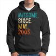 18 Year Old Awesome Since May 2005 18Th Birthday Hoodie