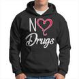Anti Drug And Alcohol No Drugs Heart Shape Red Ribbon Hoodie