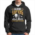 Beer Funny Aliens Ufos And Beer Thats Why Im Here Mens Space Hoodie