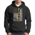 Childhood Cancer Awareness Fight Support American Flag Usa Hoodie