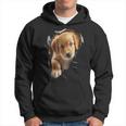 Cute Golden Retriever Puppy Dog Breaking Through Hoodie