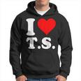 Cute Red Heart I Love TS Hoodie