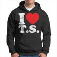 Cute Red Heart I Love TS Hoodie