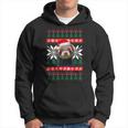 Ferret Ugly Christmas Sweater Style Santa Hat Animal Hoodie