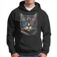 Fourth 4Th Of July Cat American Flag America Patriotic Funny Hoodie