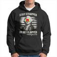 Funny 4Th Of July Stay Strapped Get Clapped Washington  Hoodie
